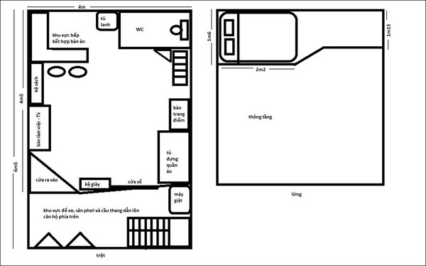 Tư vấn cải tạo cho căn hộ rộng 18m² có gác lửng